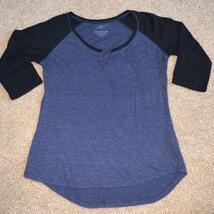 Blue Tee w/ Black Sleeves T- Shirt